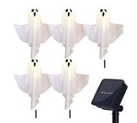 gjzje Solar Path Lights Outdoor | Halloween Ghost Pathway Solar Lights for Yard | Weatherproof Spooky Decoration for Driveway Yard Patio Walkway Garden Park Lawn