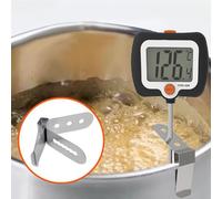 gjzje Temperature Gauge for Cooking,Long Probe Kitchen Meter with Pot Clip | Deep Frying Temperature Gauge with Rotatable Display | for Outdoor Grilling BBQ Restaurant Frying Cooking Candle Making