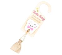 gjzje Tooth Fairy Door Hanger,Tooth Fairy Box with Money Slot | Keepsake Box with Pouch, Cute Wooden Souvenir for Storage Home Collection Boys Girls