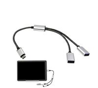 gjzje USB Splitter Cable,Extension Adapter Cord | 2-In-1 Expander Docking Station Portable for Laptop Car Keyborad Desktop Camera Enhanced Connectivity