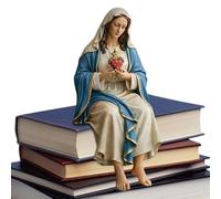 gjzje Virgin Mary Statue | Holy Resin Figurine Decor,Blessed Virgin Mary Tabletop Ornament,for Desk Shelf Bookshelf Mantel TV Cabinet Prayer Corner Family Home