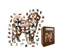 gjzje Wood Puzzles Adult | Wooden Dog Shaped Puzzle - Kids Dog Shaped Jigsaw,for Hobby Party Brain Tester Gathering Home Family Adults Kids 6+