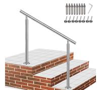 GJZQDKX Adjustable Stainless Steel Staircase Handrail Support Kit for 1 3 Steps Floor Mounted Banister for Outdoor Steps Transitional Hand Rails for Porch 85cm/130cm