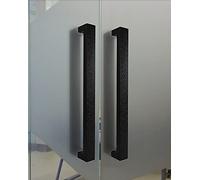 GJZQDKX Black Stainless Steel Front Door Handlesets with Deadbolt Modern Patterned Door Pull Handles for Wood Glass or Aluminum Doors 80cm/31.5in