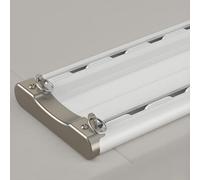 GJZQDKX Ceiling Mounted Double Track Curtain System for Bay Windows 1m5m Adjustable Aluminum Rails Perfect for Living Room & Bedroom White (4.9m)