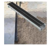 GJZQDKX Drainage Channel Trench Drain System with Plastic Grate, Outdoor Channel Drainage Kit for Patios, Yards, Gardens, and Sidewalks, Length 39.4 Inches