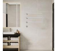 GJZQDKX Electric Heated Towel Rack - Wall-Mounted 304 Stainless Steel Towel Warmer with Smart Thermostat Hardwired 3-Bar Drying Rack Modern Gray & Black Design for Bathroom Luxury