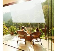 GJZQDKX Garden Privacy Screen 4 x 9.5mWind & Sun Protection Shade Sail with Grommets & Ropes for Balcony Terrace Patio Outdoor Use White