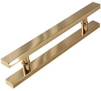 GJZQDKX Gold Polished Stainless Steel Shower Door Handle Durable Push and Pull Bathroom Knob for Glass Doors & Shower Enclosure Sets Modern Design Easy Installation