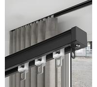 GJZQDKX Heavy Duty Aluminium Ceiling Curtain Track Invisible 4.40m Rail for Smooth Curtain Movement Black Hidden Curtain Rod Ideal for Home & Office Décor