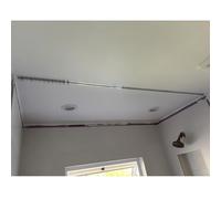 GJZQDKX Hidden Aluminum Ceiling Curtain Rail, 20ft Room Divider for Privacy, Built-in Ambient Separator, White, Perfect for Home & Office Spaces