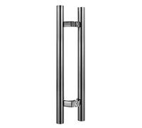 GJZQDKX Industrial Heavy Duty Round Door Handle Set for Sliding Barn Doors Silver 50cm/19.7 Black2 60cm/23.6