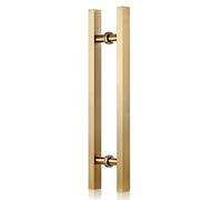 GJZQDKX Modern Gold Sliding Barn Door Handle Square Bar Design for Interior/Exterior Front Doors Glass Shower Push/Pull Handle Available in 50cm/1.6ft and 80cm/2.6ft Sizes