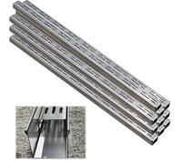 GJZQDKX Outdoor Slim Drainage Kit 1m Long Water Drainage System for Yards Pathways Garages Stainless Steel Grate Cover 10-Pack (5x3cm) for Efficient Water Management