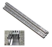 GJZQDKX Slim Drainage Kit for Outdoors 1m Stainless Steel Drainage System Ideal for Yard Driveways Garage Includes 4 Grate Covers (5x3cm) - Efficient Water Management