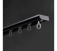 GJZQDKX Ultra Thin Aluminum Ceiling Curtain Track System Silent Sliding Rod with Mounting Accessories Black 4.5m (14.8ft) - Perfect for Home Decor and Space Saving Solutions