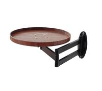 GJZQDKX Wall-Mounted Round Folding Table, Space-Saving Flip-Out Desk, Versatile Floating Shelf for Home Office, Study, Balcony & Bar, 180° Rotatable Nightstand (Walnut)