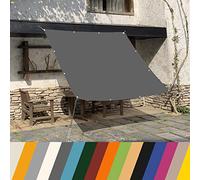 GJZQDKX Waterproof Rectangular Sun Shade Sail 1.5x2.4M for Garden, Balcony, Terrace & Camping -, Weather-Resistant, Windproof, Dark Grey Outdoor Canopy Screen