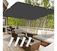 GJZQDKX Waterproof Rectangular Sun Shade Sail 3x6m, 98% UV Protection, Easy Installation with Grommets, PES Polyester Canopy for Garden & Patio, Dark Gray