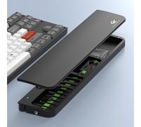 GK GAMAKAY 14.17'' Keyboard Wrist Rest Pad with Cleaning Tool Kit, ABS & Leather Hand Wrist Rest for 85% Mechanical Keyboard, Non-Slip Palm Pad for Comfortable Typing and Playing (Black-85%)