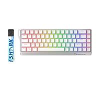 GK GAMAKAY x NaughShark NS68 Rapid Trigger Wired Gaming Keyboard, 65% Hall Effect Mechanical Keyboard, 8KHz Polling Rate 0.01mm RT, Snap Tap, Outemu Peach Crystal Magnetic Switch (White-Shine Through)
