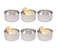 GK Global Kitchen 6 Pack Stainless Steel Condiment Sauce Cups Ramekin Dipping Portion Pots Dip Bowls Ketchup BBQ Mustard Sauce Sushi Soy Dishes Chutney Pickle Relish Katori Bowls (7.5cm)