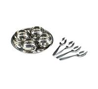 GK Global Kitchen 9PC Stainless Steel Relish Chutney Pickle Dish Thali Bowls Serving Bowls Multipurpose Serving Set Nut Bowls