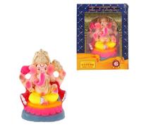 GK Global Kitchen Clay Lord Ganesha Ganesh Ganapati Idol Eco-Friendly Ganesh Chaturthi Visarjan Idol Hand-Made Ganesh Figurine Clay Statue Murti Hindu God Decor (6 Inch - R)