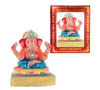 GK Global Kitchen Clay Lord Ganesha Ganesh Ganapati Idol Eco-Friendly Ganesh Chaturthi Visarjan Idol Hand-Made Ganesh Figurine Clay Statue Murti Hindu God Decor (9 Inch - B)