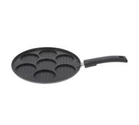 GK Global Kitchen Non-Stick Uttapam Pan 7 Cavity Mini Uttapam Dosa Maker Tawa Mini Pancake Crepe Egg Frying Pan Bakelite Handle Gas Stove Compatible