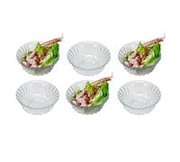 GK Global Kitchen Set of 6 Glass Prawn Cocktail Bowls Dishes Stemless Appetizer Prawn Cocktail Starter Serving Glasses for Appetiser Prawn Seafood Shrimp Salad Cocktail Nibbles Party Glass Bowls
