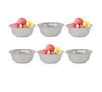 GK Global Kitchen Small Dessert Bowls Stainless Steel Set of 6 Ice Cream Appetiser Fruit Sundae Salad Cocktail Dishes Serving Metal Snack Pickle Relish Condiment Bowls (11.5cm)