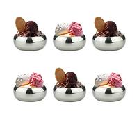 GK Global Kitchen Stainless Steel Ice Cream Bowls Set of 6 - Dessert Cups for Mini Fruit Salad, Cocktail, Pudding, Appetizers, Nibbles, Sauce Dips and Condiment (9cm)