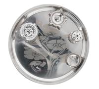 GK Global Kitchen Stainless Steel Pooja Thali Set Hindu Aarti Plate for Mandir, Temple, Diwali, Navratri & Daily Prayer (Small)