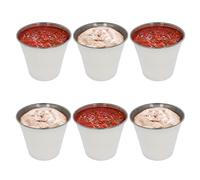 GK Global Kitchen Stainless Steel Sauce Cups 6 Pack Condiment Cups Ramekin Dipping Portion Pots Dip Snack Metal Bowls Set for Ketchup BBQ Mustard Salad Dressing Sushi SOYA Sauce (6cm-2oz)