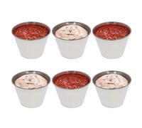 GK Global Kitchen Stainless Steel Sauce Cups 6 Pack Condiment Cups Ramekin Dipping Portion Pots Dip Snack Metal Bowls Set for Ketchup BBQ Mustard Salad Dressing Sushi SOYA Sauce (7cm-3oz)