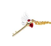 GK-O Anime Card Captor Sakura Kinomoto Sakura Star Wand Keyring Necklace Pendant Key Chain Gold Size: Medium