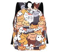 GK-O Cute Anime Cat Canvas Backpack Bookbag Daypack Travel Casual Bag Laptop Bag