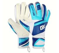 GK Saver Football Flat Cut Goalkeeper Gloves (Sizes 6-11) with Removable Finger Save - Pak Soft German Latex Grip Soccer Goalie Gloves with Breathable Mesh (Fury Cyan, 4, Ambidextrous)