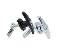 GK10002 Truck Cover Latch T-Shaped Handle Lock Universal Vehicle Shell Industrial Cabinet Door 1Pcs(Bright Chrome - Right)