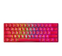GK61 Mechanical Gaming Keyboard - 61 Keys Multi Color RGB Illuminated LED Backlit Wired Programmable for PC/Mac Gamer (Gateron Optical Yellow, Red)
