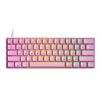 GK61 Mechanical Gaming Keyboard - 61 Keys Multi Color RGB Illuminated LED Backlit Wired Programmable for PC/Mac Gamer (Gateron Mechanical Yellow, Prism Pink)