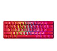 GK61 Mechanical Gaming Keyboard - 61 Keys Multi Color RGB Illuminated LED Backlit Wired Programmable for PC/Mac Gamer (Gateron Mechanical Silent Brown, Red)
