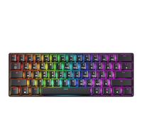GK61s Mechanical Gaming Keyboard - 61 Keys Multi Color RGB Illuminated LED Backlit Wired Programmable for PC/Mac Gamer ( Gateron Mechanical Red , Black )
