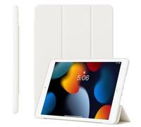 GKABXY Case for iPad 9th/8th/7th Generation 10.2 Inch (2021/2020/2019), Slim Trifold Smart Case with Soft TPU Back and Auto Sleep/Wake - White