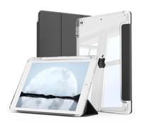 GKABXY Case for iPad 9th / 8th / 7th Generation 10.2 inch 2021/2020/2019 with Pen Holder, Clear Transparent Back Cover, Anti-Yellowing Case, Auto Wake/Sleep for iPad 9/8/7, Black