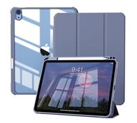 GKABXY Case for iPad (A16) 11th / 10th Generation 2025/2022 10.9 Inch with Pencil Holder, Slim Lightweight Trifold iPad 11 inch Cover with Rugged PC Translucent Back Shell, Purple