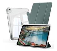 GKABXY Case for iPad A16 11th Generation 11 Inch 2025, iPad 10th Generation 10.9 Inch 2022 with Pencil Holder, Slim and Lightweight Cover, TPU Hybrid Back, Anti-Yellow, Auto Wake/Sleep, Night Green