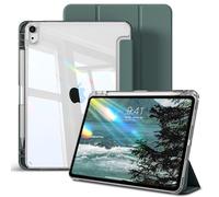 GKABXY Case for iPad Air 11 Inch M3/M2 (2025/2024), iPad Air 5th/4th Generation (2022/2020), Hybrid Protective Case with Pen Holder, Clear Transparent Back Cover, Anti-Yellowing Case, Midnight Green