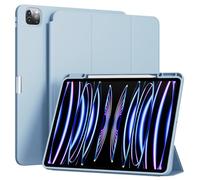 GKABXY Case for iPad Air 13 Inch (M3/M2) 2025/2024, ipad Pro 12.9 inch 6th/5th/4th Generation 2022/2021/2020, Soft TPU Back Cover with Pencil Holder, Auto Wake/Sleep, Trifold Stand case, Sky blue